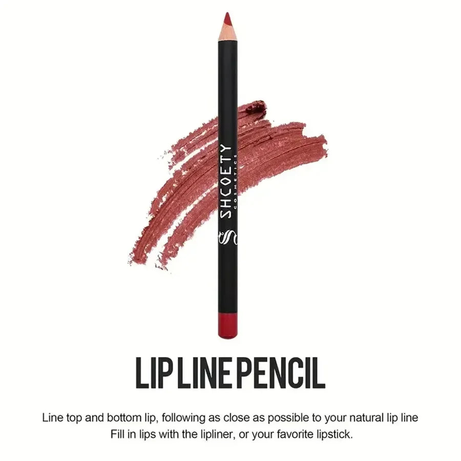 12pcs Waterproof Lip Liner Pencil Set Matte Red Contour Tint Lipstick Long Lasting Non-stick Cup Sexy Red Lip Tint Cosmetics