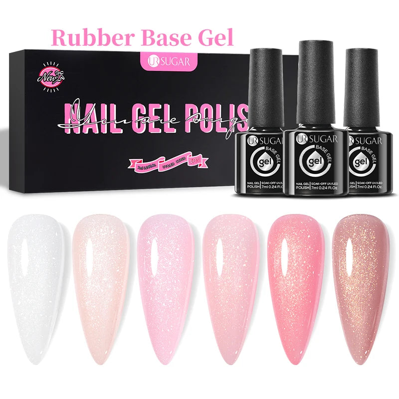 UR SUGAR 6Pcs Color Gel Nail Polish Kit 7ml Glass Bottle Soak Off UV LED Nails Varnish Gel Whole Set Semi Permanent Nail Art Gel