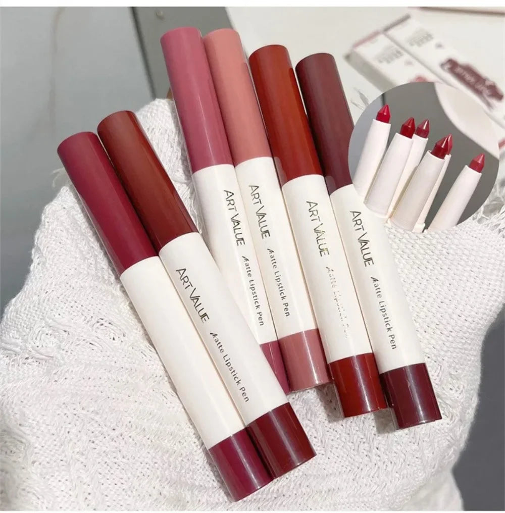 Matte Pink Lipstick Pencil Non-stick Cup Lasting Contour Lip Liner Pencil Waterproof Crayon Pigments Lipliner Pen Lips Makeup