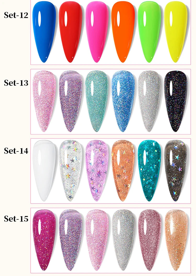 UR SUGAR 6Pcs Color Gel Nail Polish Kit 7ml Glass Bottle Soak Off UV LED Nails Varnish Gel Whole Set Semi Permanent Nail Art Gel