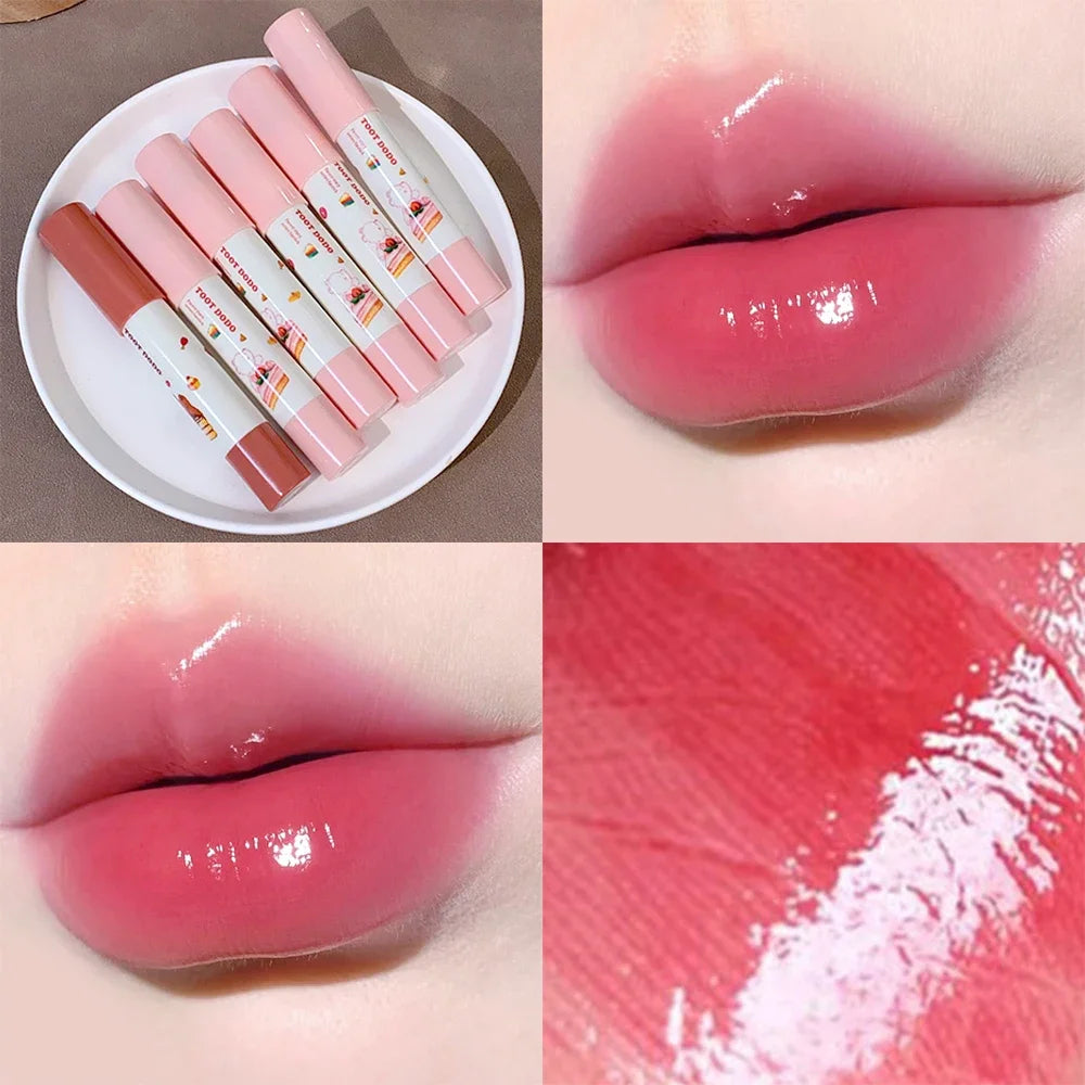 Waterproof Crayon Mirror Water Lipstick Pen 6 Colors Long Lasting Moisturizing Non-stick Cup Lipliner Pen Lips Makeup Cosmetics