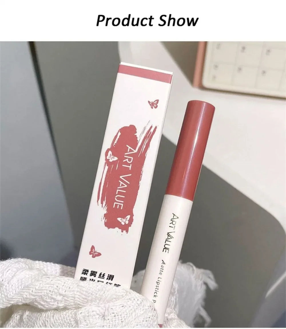 Matte Pink Lipstick Pencil Non-stick Cup Lasting Contour Lip Liner Pencil Waterproof Crayon Pigments Lipliner Pen Lips Makeup