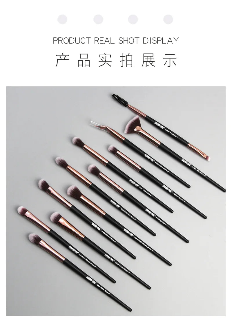 Makeup brushes set professional 12 pcs/lot Makeup Brushes Set Eye Shadow Blending Eyeliner Eyelash Eyebrow Brush For Makeup Tool