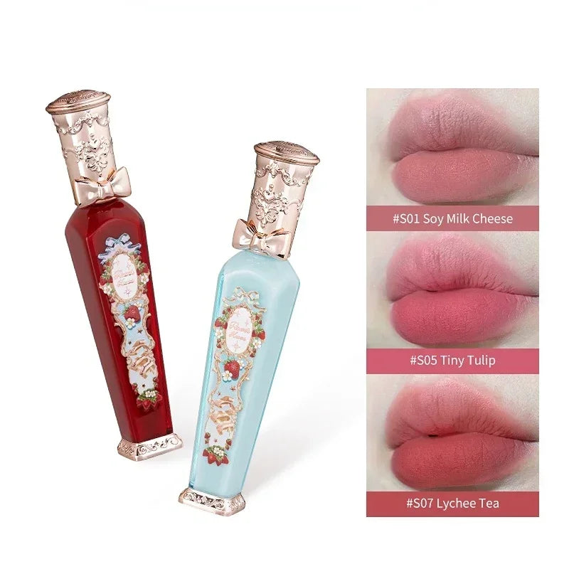 Flower Knows Strawberry Rococo Series Cloud Lip Cream Long Lasting Moisturizer Lip Tint Cosmetics Lip Gloss for Women Cosmetic