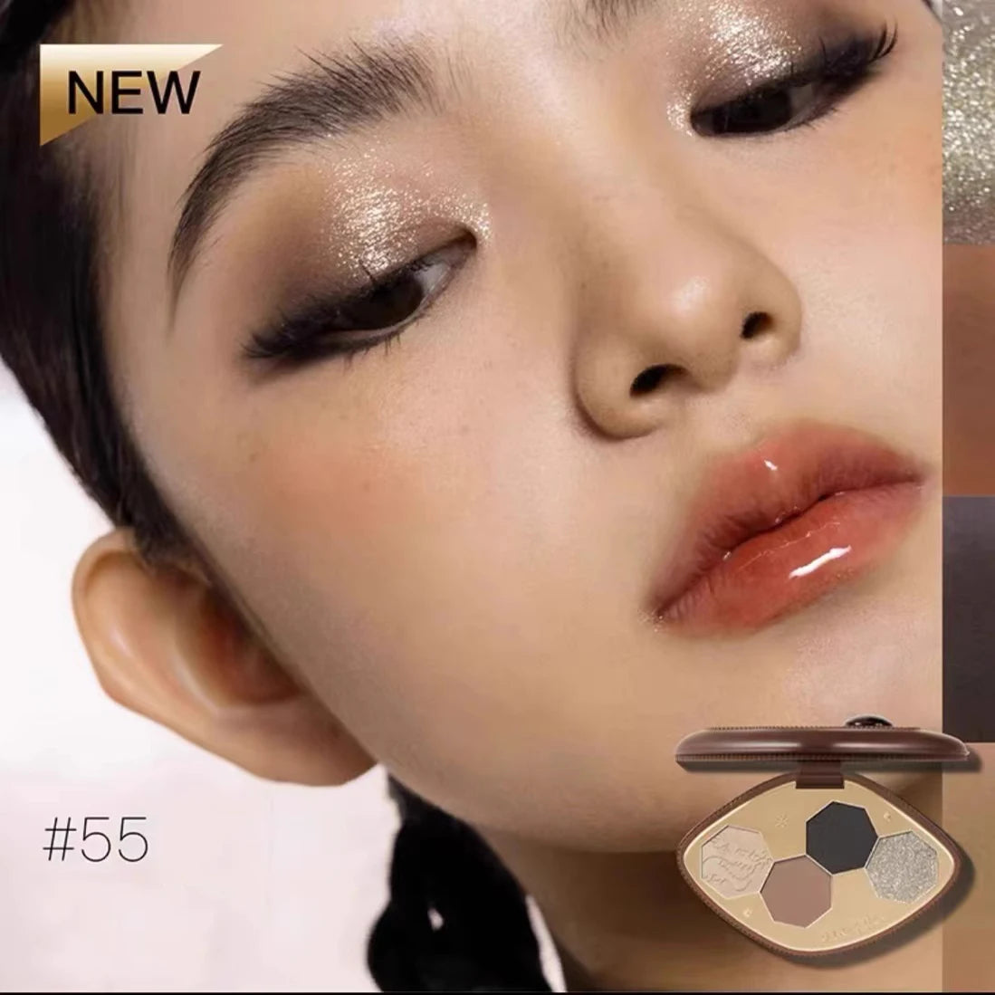 Girlcult 4 Color Glitter Eyeshadow Palette Chameleon Matte Champagne Shimmer Waterproof Palette  Eye shadow Korean Vegan Makeup