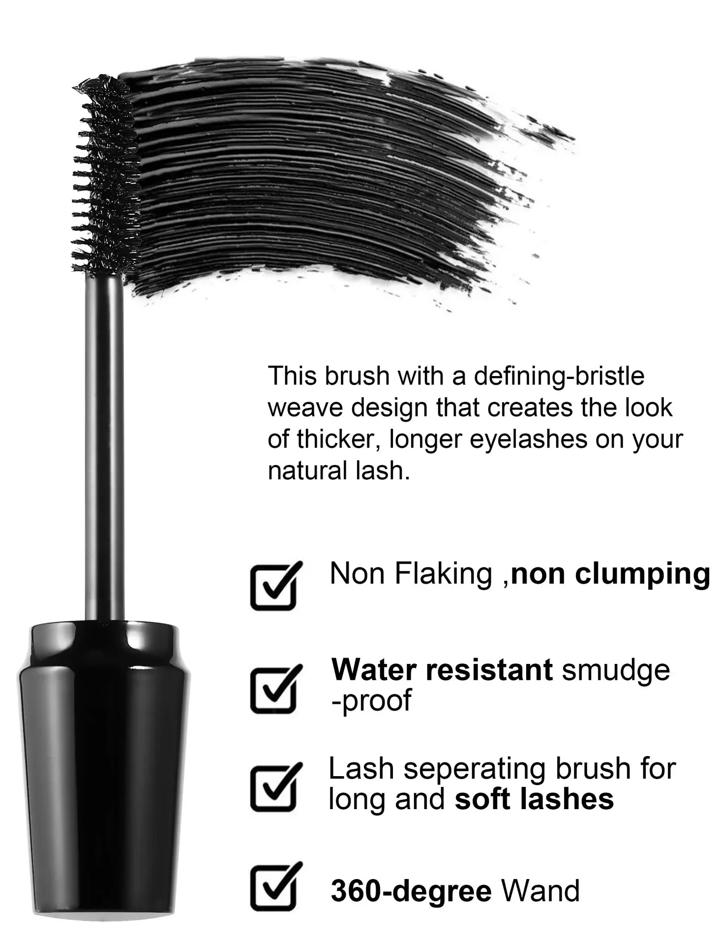 1PC Black Mascara Lengthens Eyelashes Extra Volume Long Lasting Waterproof Natural Lashes Female Professional Makeup Cosmetics