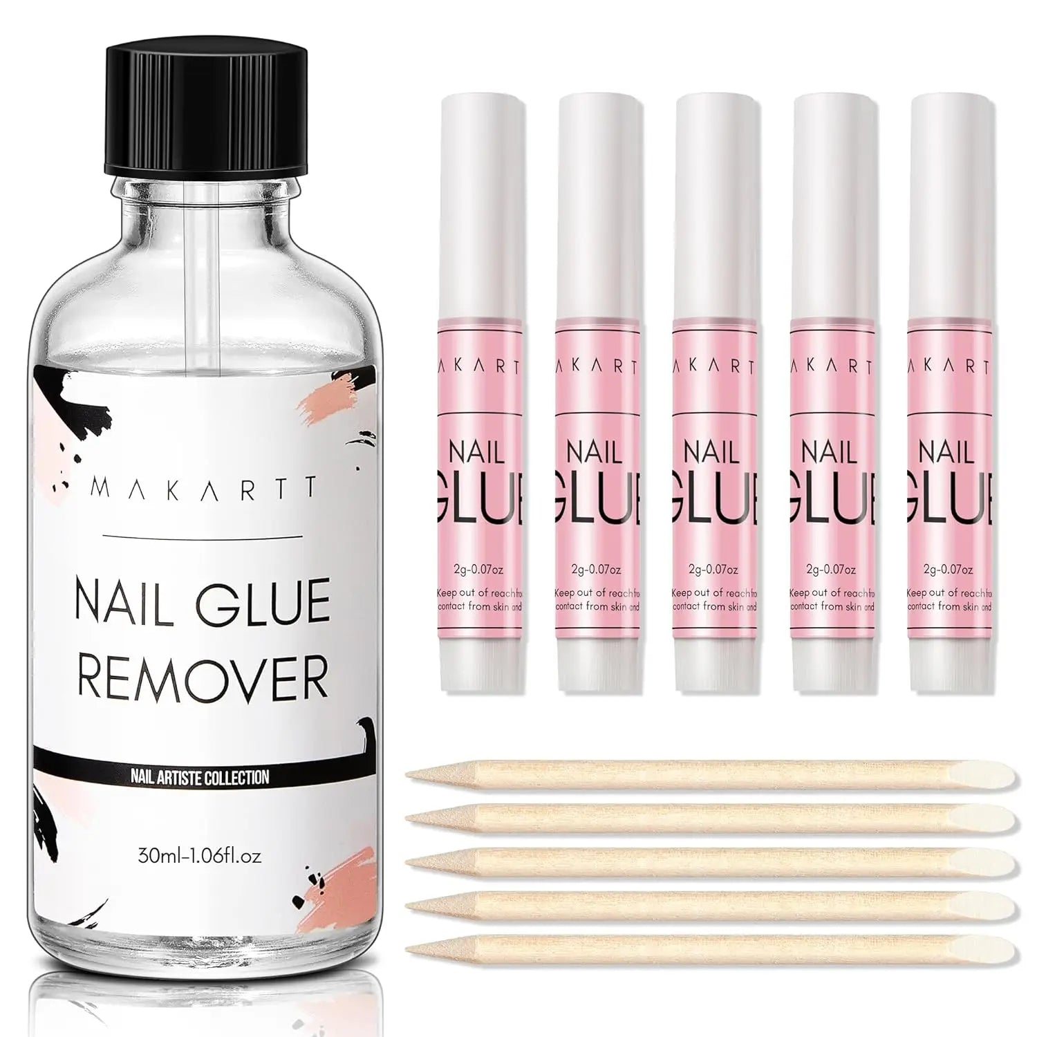 Makartt Nail Glue with Glue Remover Kit,  Super Strong Nail Glue for Acrylic Nails Press On Nails,30ML/ 50ML Glue off Debonder