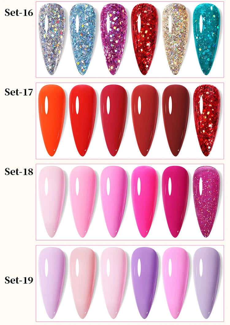 UR SUGAR 6Pcs Color Gel Nail Polish Kit 7ml Glass Bottle Soak Off UV LED Nails Varnish Gel Whole Set Semi Permanent Nail Art Gel