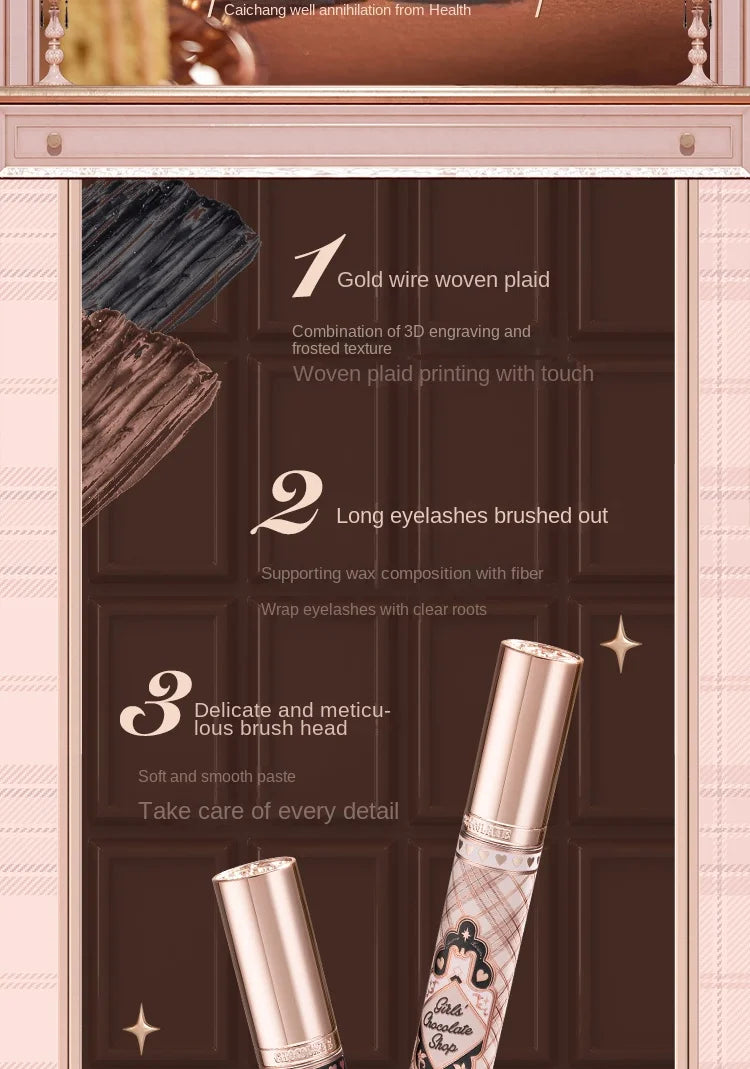 Flower Know Chocolate Shop Mascara Black Brown Makeup With Fibre Brush Lengthening Black Mascara,Perfectly Defined Lashes 3.5ml