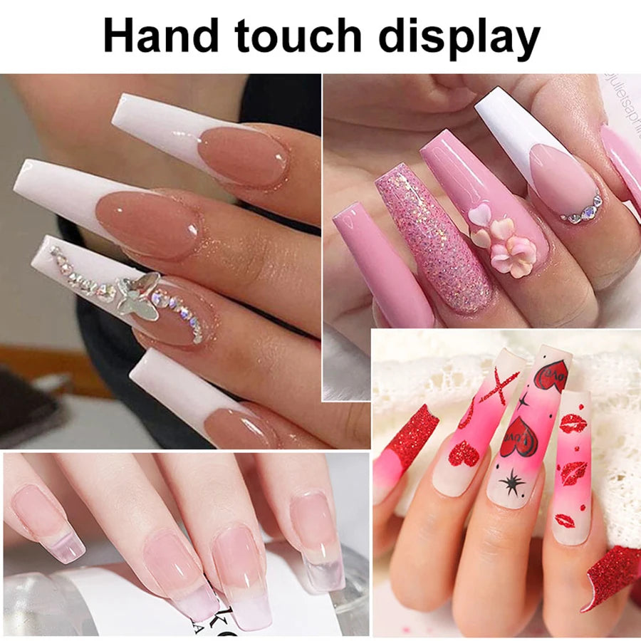 Nail Art Crystal Powder Set With 6W Nail LED Lamp For DIY Extended Carving Nail Polish Machine Tools Scholar Complete Tool Kits