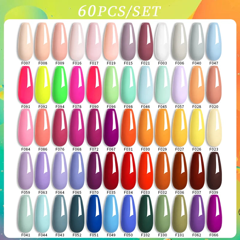 LILYCUTE 60/66/129PCS/Set Gel Nail Polish Set Glitter Colors Nail Kit Esmaltes Semi Permanent UV Gel Nail Art DIY Manicure Sets