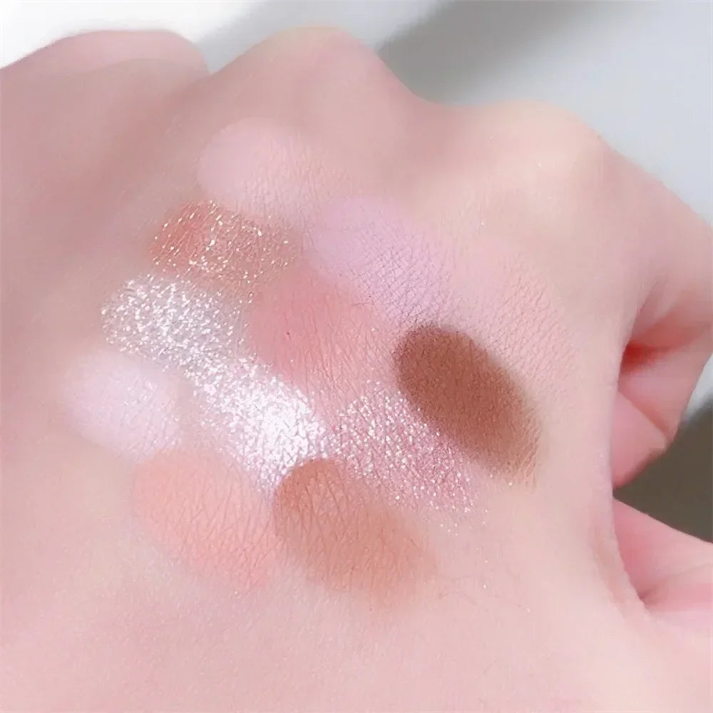 12Colors Love Heart Pink Eyeshadow Palette Natural Cool Tone Low Saturation Matte Eye Shadow Pallet Brown Korean Makeup Cosmetic