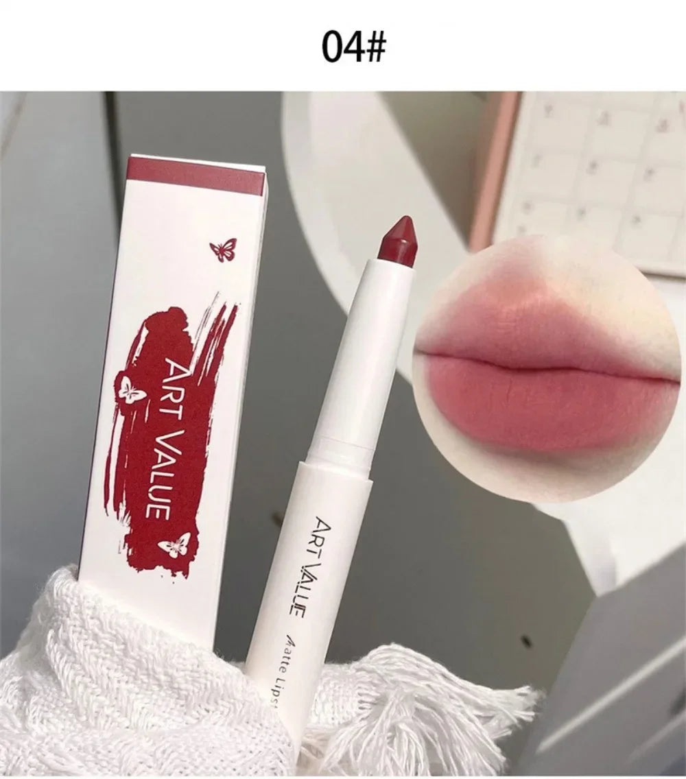 Matte Pink Lipstick Pencil Non-stick Cup Lasting Contour Lip Liner Pencil Waterproof Crayon Pigments Lipliner Pen Lips Makeup