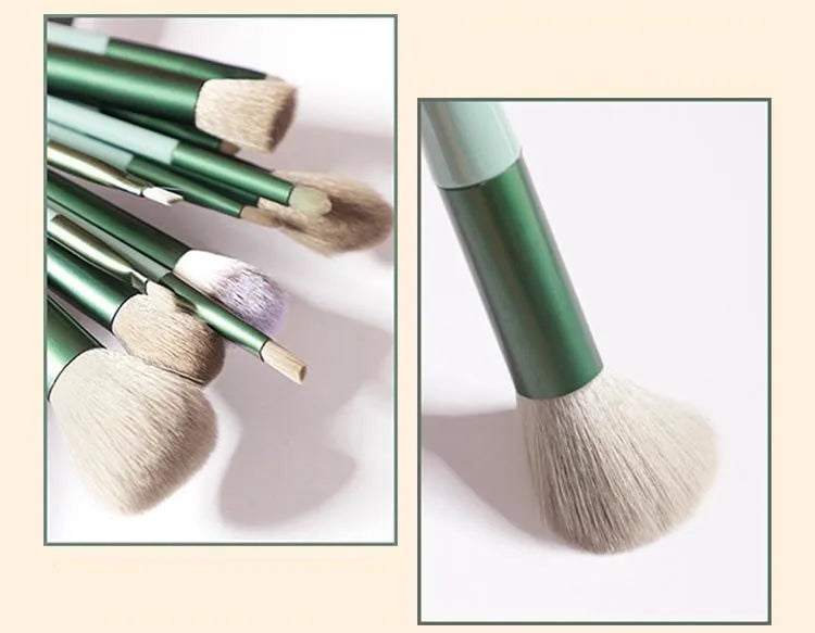 13/8PCS Makeup Brushes Pro Green Brush Set Powder Eyeshadow Blending Eyeliner Eyelash Eyebrow Make Up Beauty Cosmestic Brushes