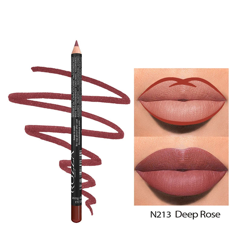 Nude Matte Lipstick Pencil multifunctional14 Color Long-lasting Waterproof Lip Pencil High Pigmented Lip Liner Lip Makeup Tool