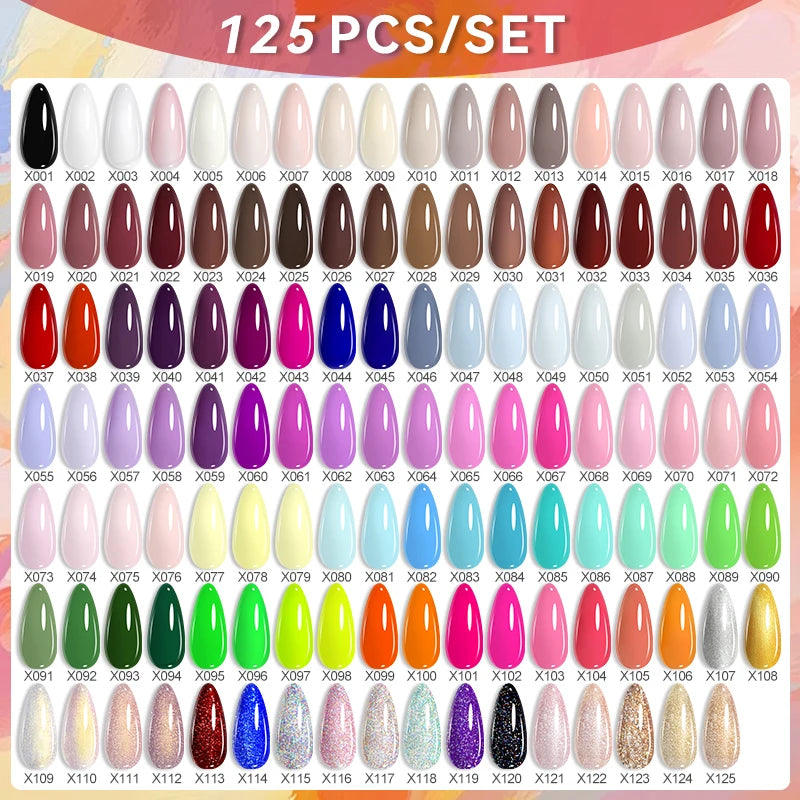 LILYCUTE 60/66/129PCS/Set Gel Nail Polish Set Glitter Colors Nail Kit Esmaltes Semi Permanent UV Gel Nail Art DIY Manicure Sets