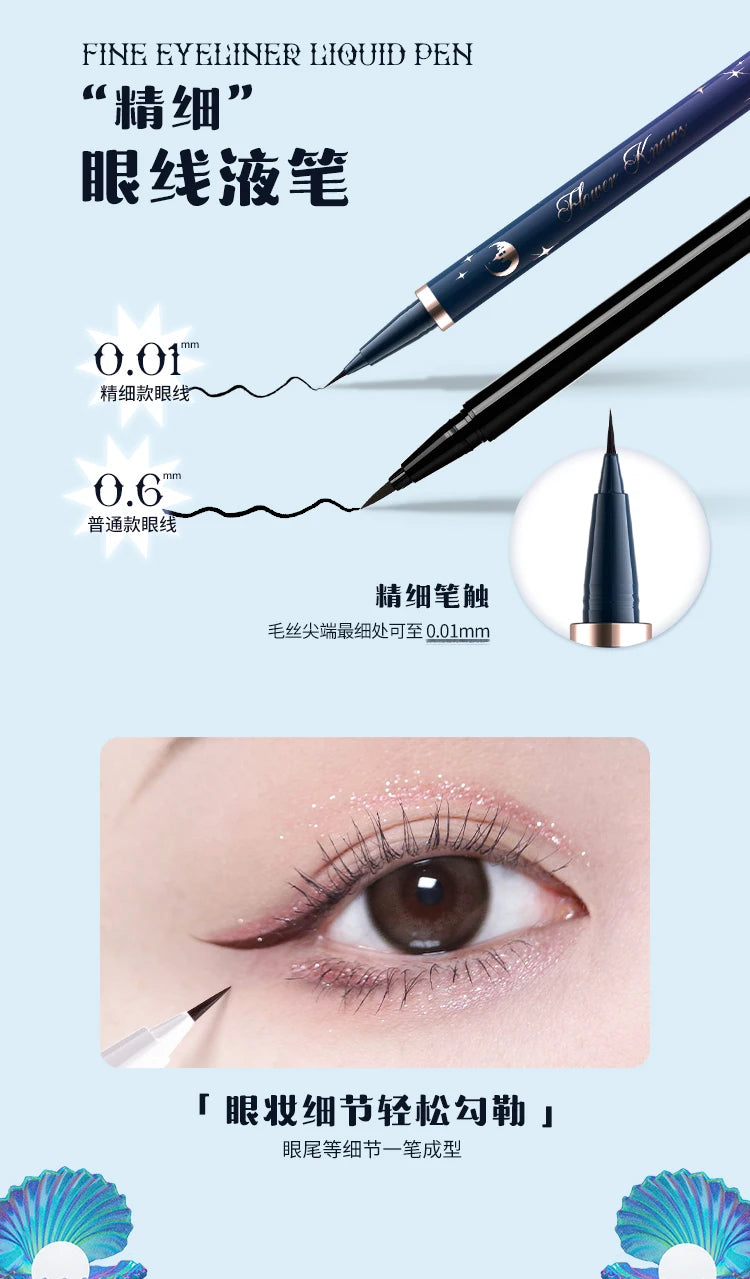 Flower Knows Moonlight Mermaid Waterproof Eyeliner Pen Super Slim Precise All Day Professional Liquid Eye Liner Pencil for Women