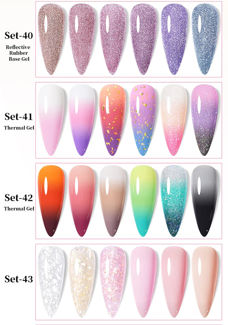 UR SUGAR 6Pcs Color Gel Nail Polish Kit 7ml Glass Bottle Soak Off UV LED Nails Varnish Gel Whole Set Semi Permanent Nail Art Gel