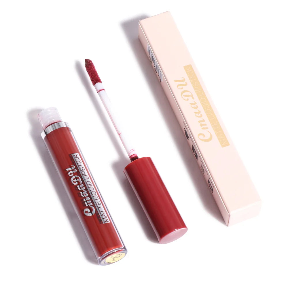 CmaaDu 10Color Love Velvet Nude Moisture-Matte Liquid Lipstick Lipgloss 10-Hour Makeup Soft-Focus Blurred Lip Colour Cosmetics