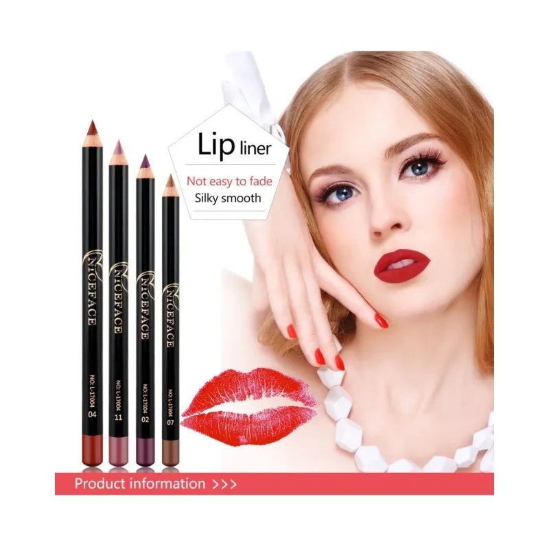 Professional 12 Color Matte Brown Lip Liner Waterproof Long Lasting Moisturizing Sexy Lip Pencil Women Natural Lipstick Makeup