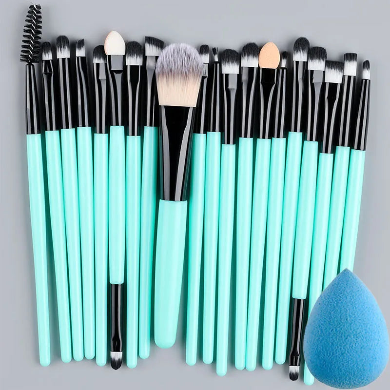 20PCS Makeup Brushes Set for Cosmetics Foundation Blush Powder Eyeshadow Kabuki Blending Brush With Powder Puff  Beauty Tools