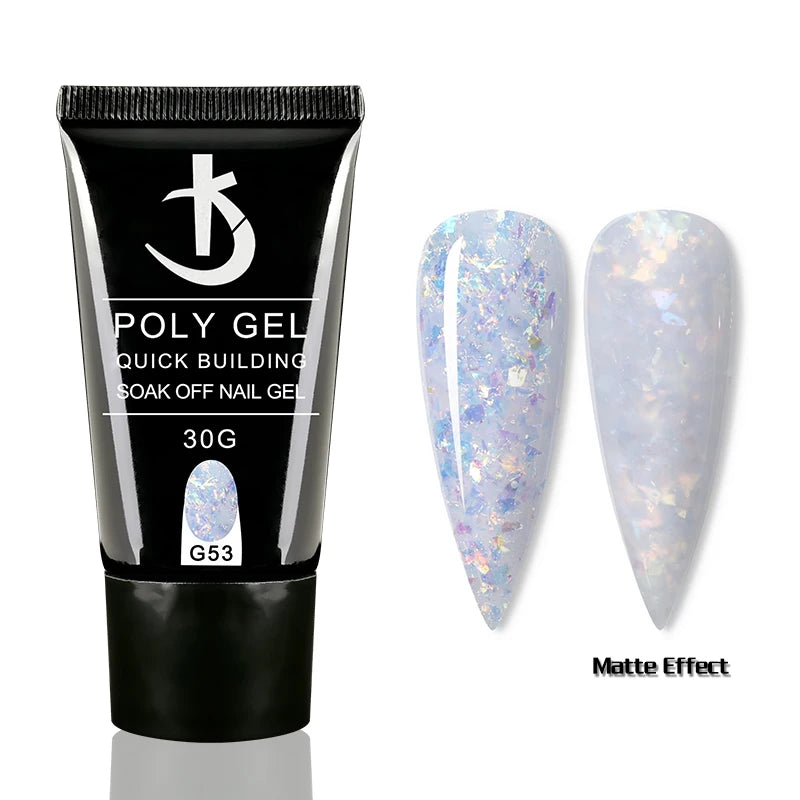 KODI JYJ Semi-permanent Glitter Poly Nail Gel 30ml Builder uv Gel for Nail Extension Manicure Desgin Acryl Gellac Hybrid Enamel