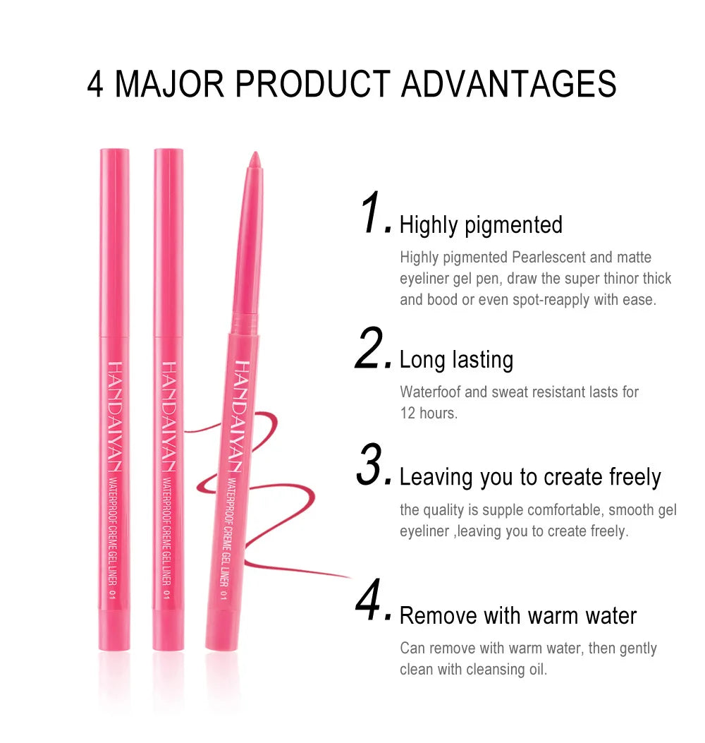 Sexy Purple Waterproof Matte Eye Cosmetics EyeLiner Pencil Long Lasting Women Fashion Pink Black Eye Charming Eye Liner Pencil