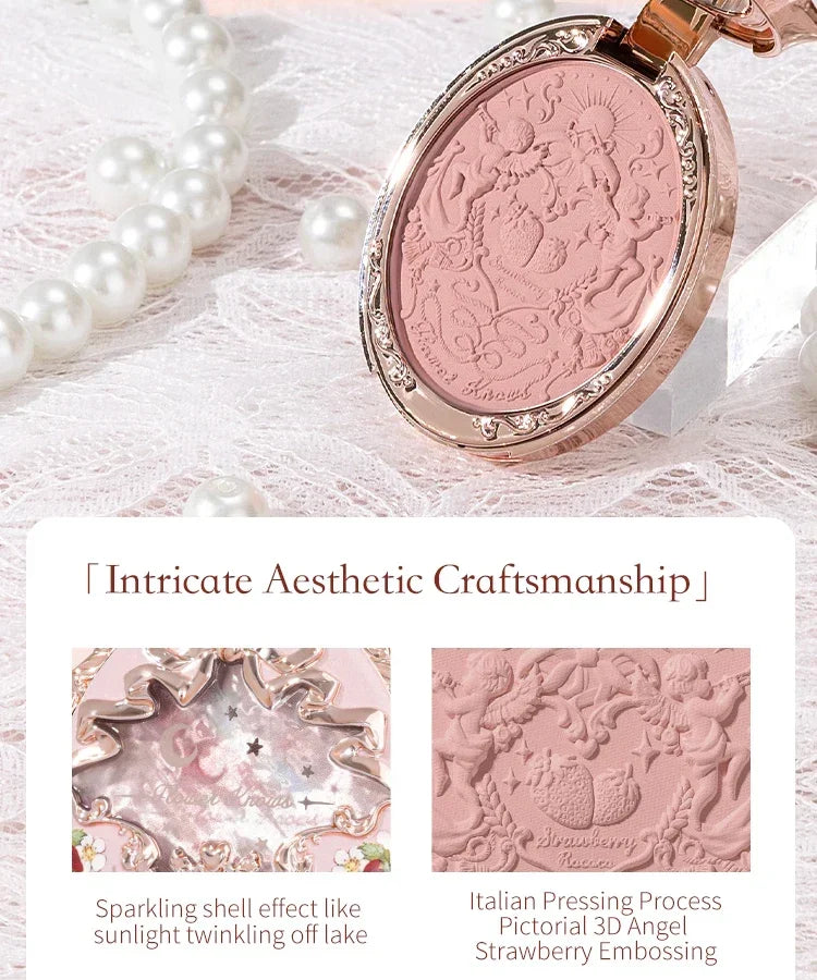 Flower Knows Embossed Blush Strawberry Rococo Series Natural Waterproof Anti-sweat Brightening Skin Tone Contouring Cheek Tint