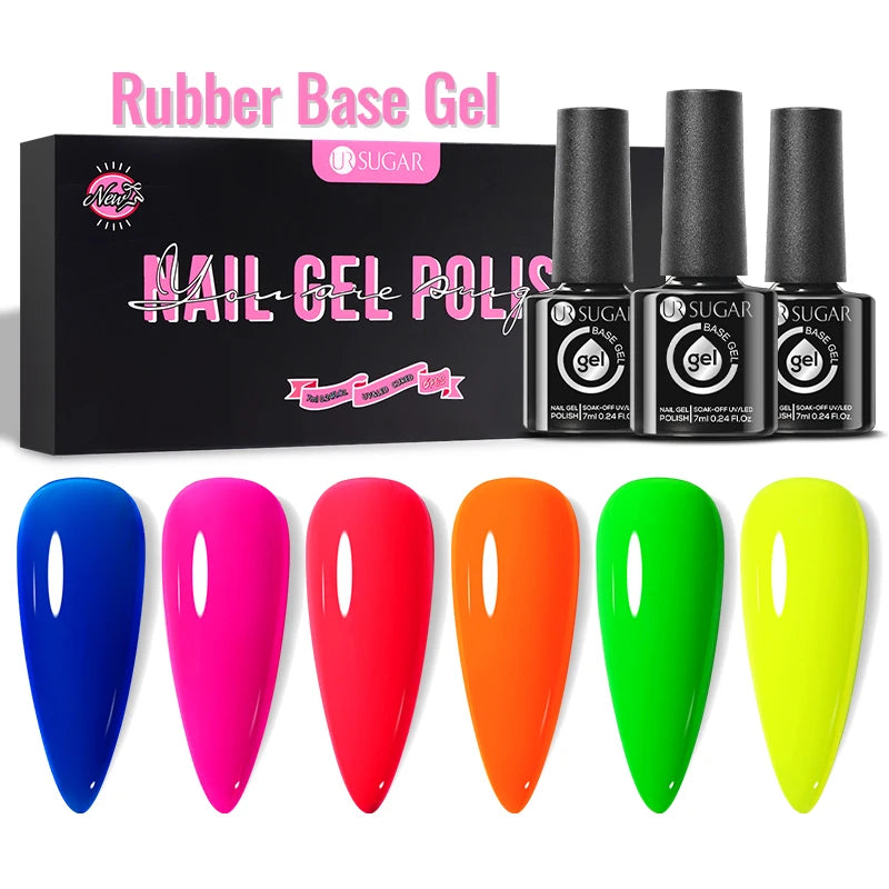 UR SUGAR 6Pcs Color Gel Nail Polish Kit 7ml Glass Bottle Soak Off UV LED Nails Varnish Gel Whole Set Semi Permanent Nail Art Gel