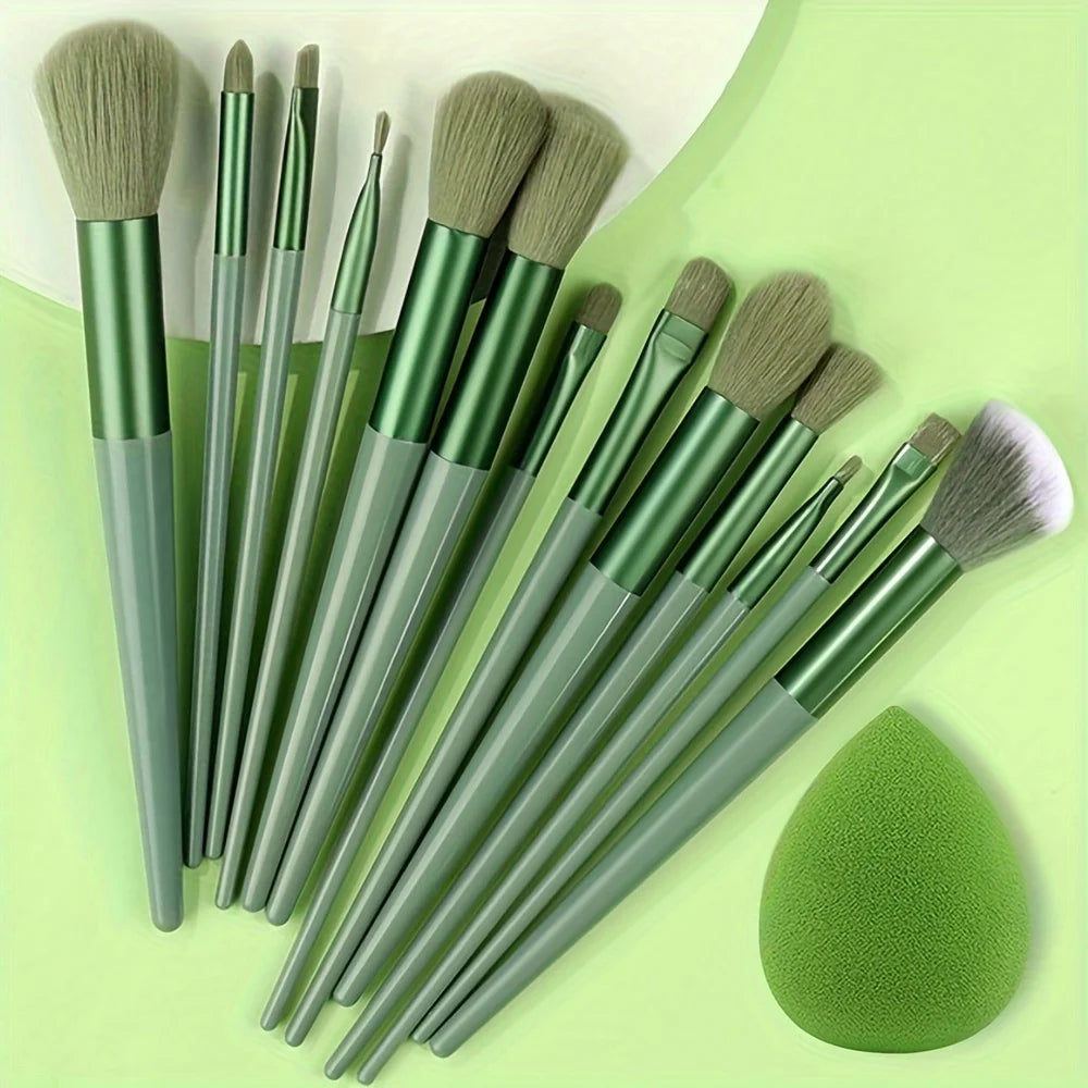 Makeup Brush Set 13Pcs Kit Cosmetic Foundation Eyeshadow Brushes Professional Powder Concealers Blush Beauty Tool makeup sponge