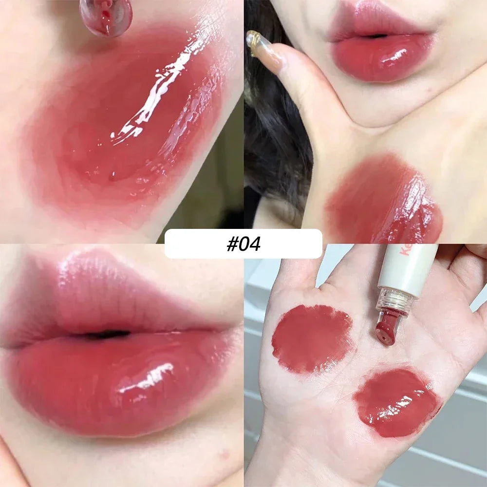 4 Colors Water Mirror Lip Gloss Moisturizing Nude Lipgloss Jelly Transparent Tube Liquid Lipstick Long Lasting Makeup Cosmetics