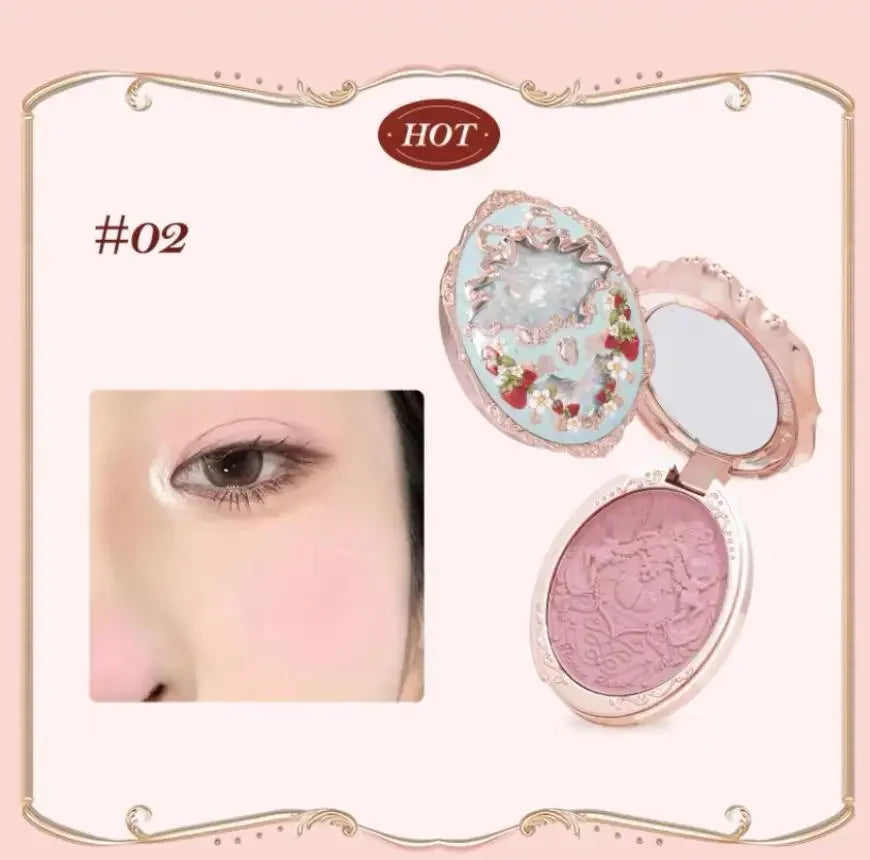 Flower Knows Embossed Matte Blush Highly Pigmented, Smooth Long-Lasting Face Enhancer for All-Day Color