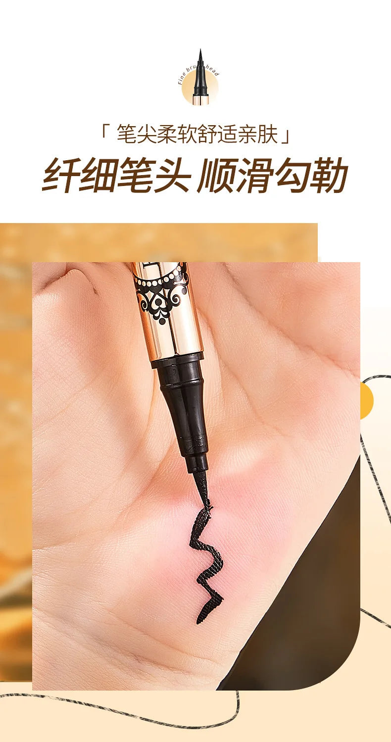 Soft Fine Eyeliner Pencil with Mirror Quick Dry Long Lasting Black Waterproof Korean Makeup Eyeliner