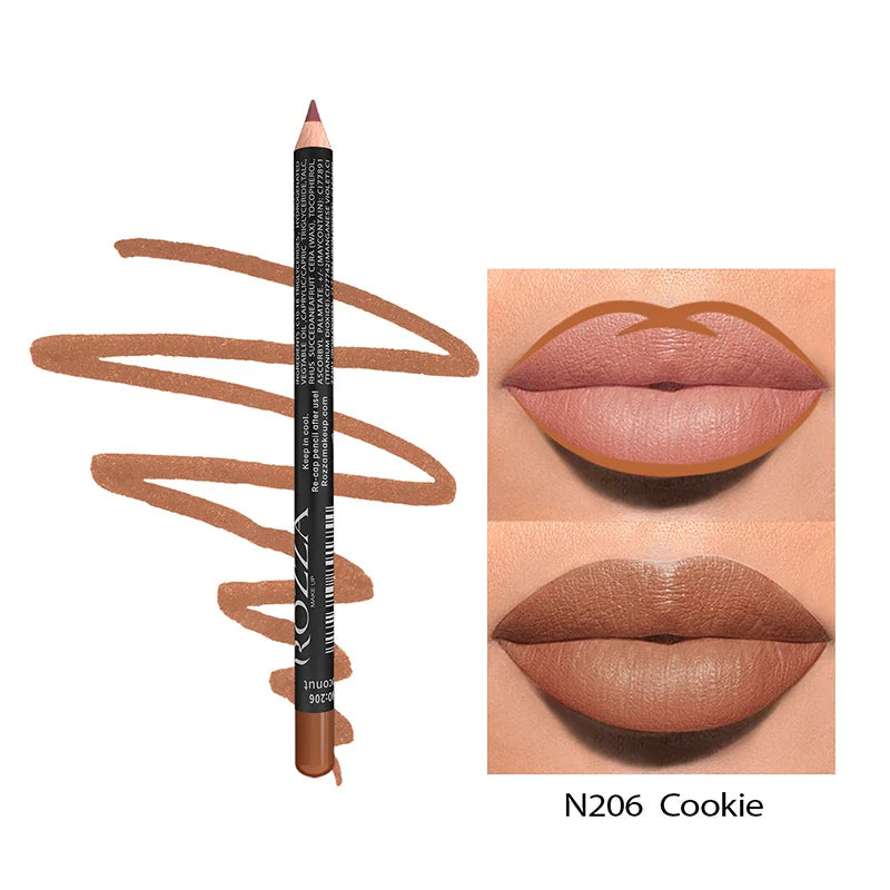 Nude Matte Lipstick Pencil multifunctional14 Color Long-lasting Waterproof Lip Pencil High Pigmented Lip Liner Lip Makeup Tool