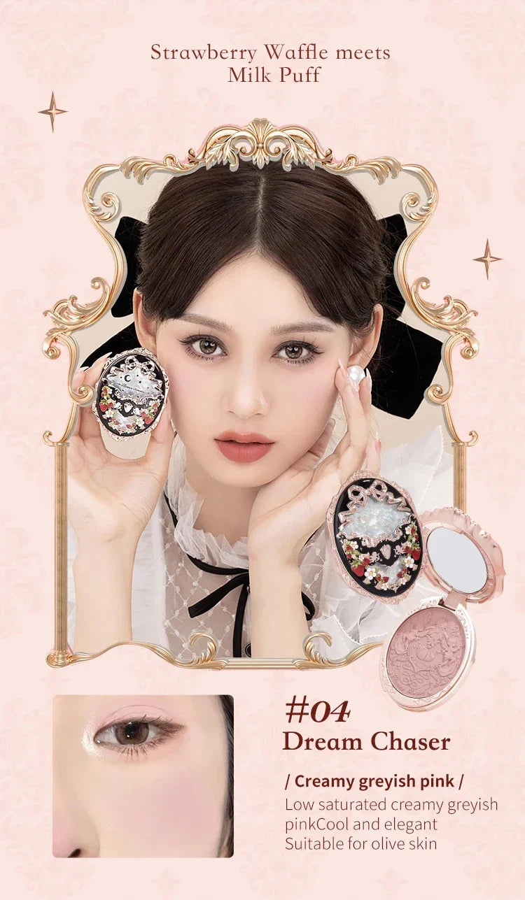 Flower Knows Embossed Blush Strawberry Rococo Series Natural Waterproof Anti-sweat Brightening Skin Tone Contouring Cheek Tint