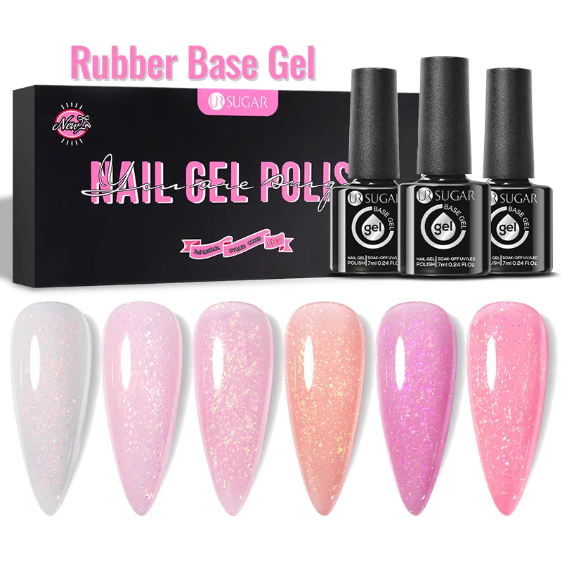 UR SUGAR 6Pcs Color Gel Nail Polish Kit 7ml Glass Bottle Soak Off UV LED Nails Varnish Gel Whole Set Semi Permanent Nail Art Gel