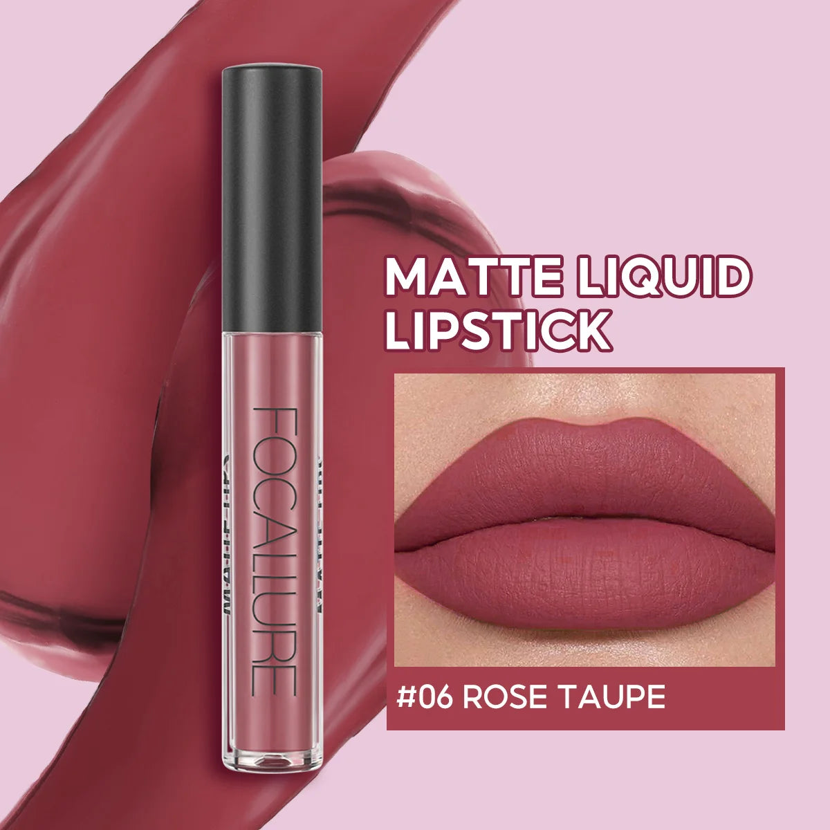 FOCALLURE Matte Liquid Lipstick Long-lasting Waterproof Lip Gloss 10 Colors Lip Glaze Non-Stick Cup Lip Tint Makeup Cosmetics