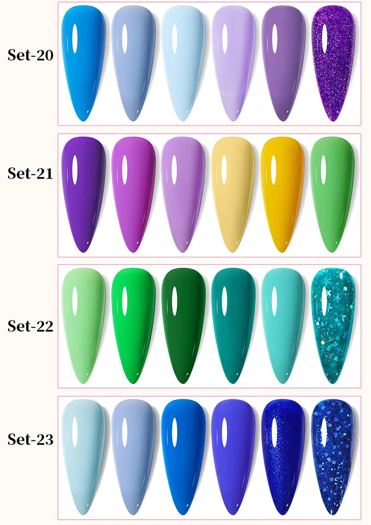 UR SUGAR 6Pcs Color Gel Nail Polish Kit 7ml Glass Bottle Soak Off UV LED Nails Varnish Gel Whole Set Semi Permanent Nail Art Gel