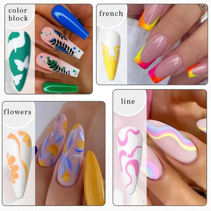 1Set Nail Art Drawing Pen Graffiti Nail Acrylic Pen Waterproof Painting Liner DIY 3D Abstract Line Nail Art Beauty Tool Manicure