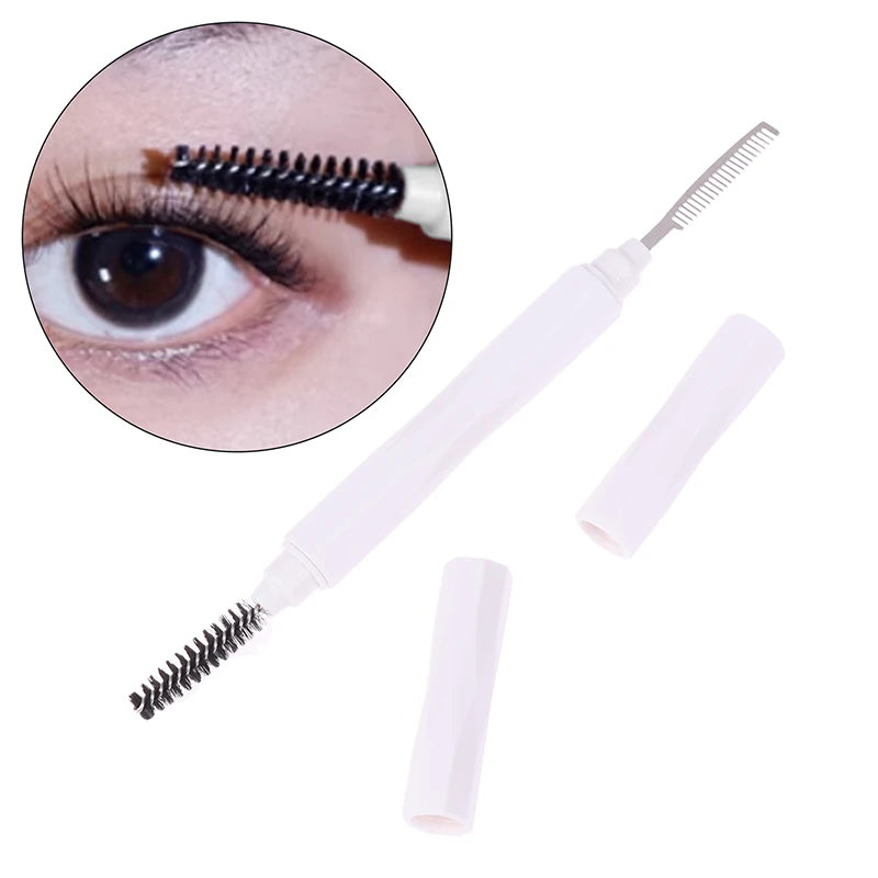 Double Headed Eyebrow And Eyelash Comb Spiral Brush Fine Toothed Small Steel Comb Professional Beauty Makeup Tools For Eye