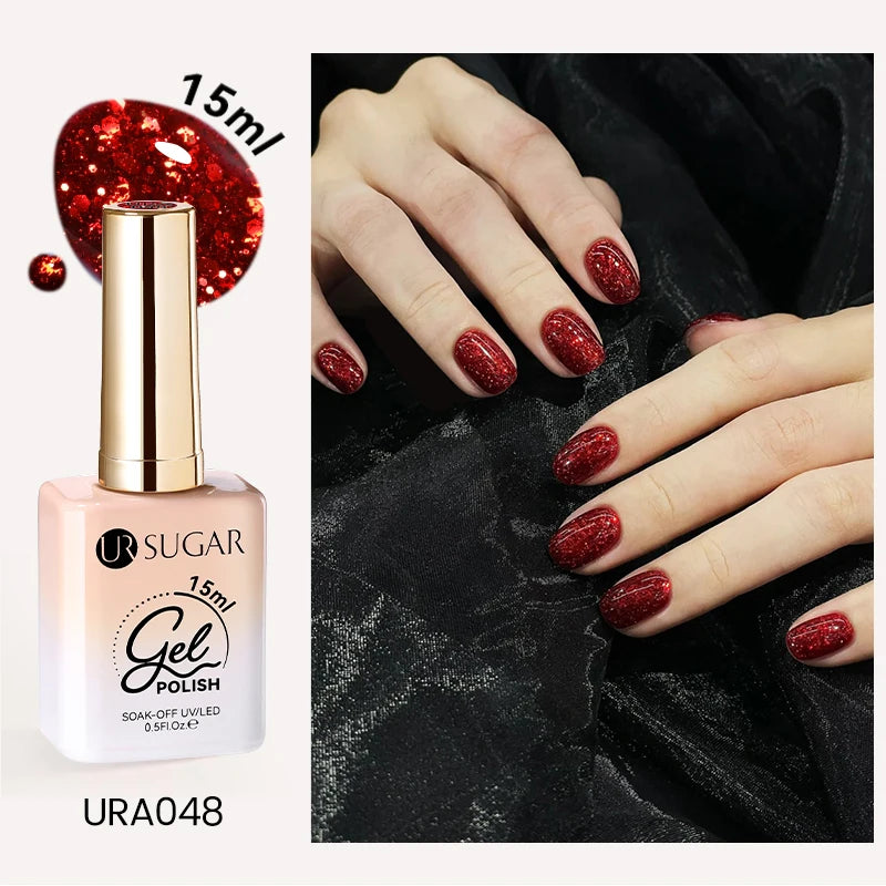 UR SUGAR 15ml Cherry Red Series Color Gel  Party Colors Gel Varnishes All For Nails Soak Off UV LED Semi Permanent Nail Art