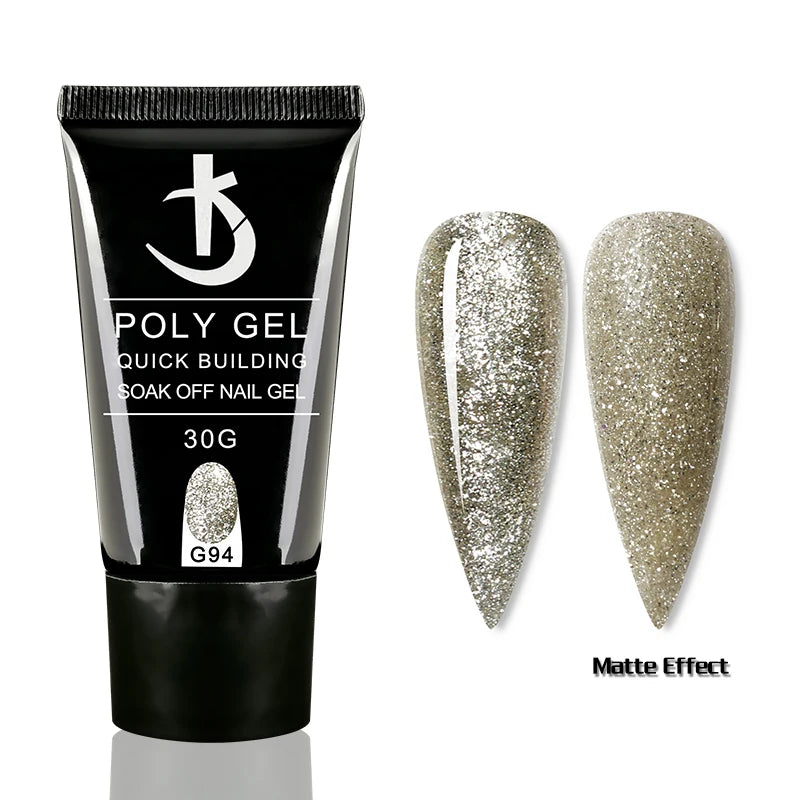 KODI JYJ Semi-permanent Glitter Poly Nail Gel 30ml Builder uv Gel for Nail Extension Manicure Desgin Acryl Gellac Hybrid Enamel