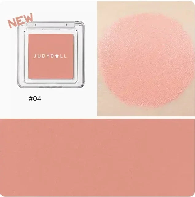 Judydoll Monochrome Blush Portable Silky Cream Multipurpose Blusher Eyeshadow Nude Natural Brighten Skin Tone Makeup Cosmetics