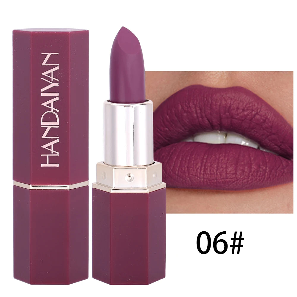 Waterproof Nude Matte Lipsticks Long Lasting Lip Stick Not Fading Sexy Red Pink Velvet Lipsticks Makeup Cosmetic Batom 6 Colors