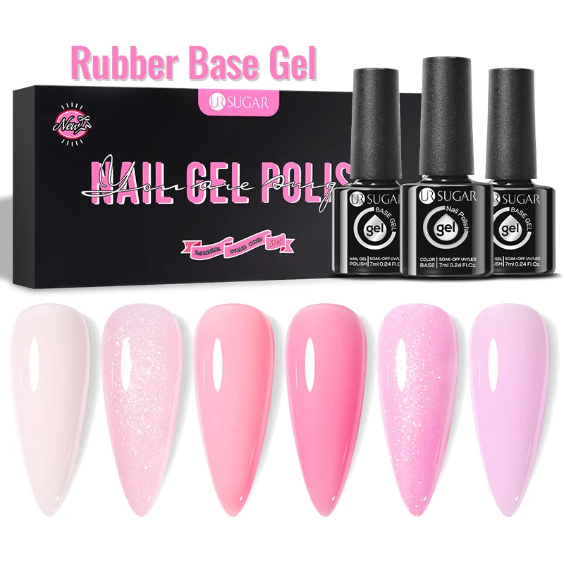 UR SUGAR 6Pcs Color Gel Nail Polish Kit 7ml Glass Bottle Soak Off UV LED Nails Varnish Gel Whole Set Semi Permanent Nail Art Gel