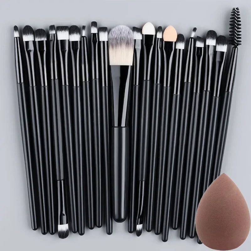 20PCS Makeup Brushes Set for Cosmetics Foundation Blush Powder Eyeshadow Kabuki Blending Brush With Powder Puff  Beauty Tools