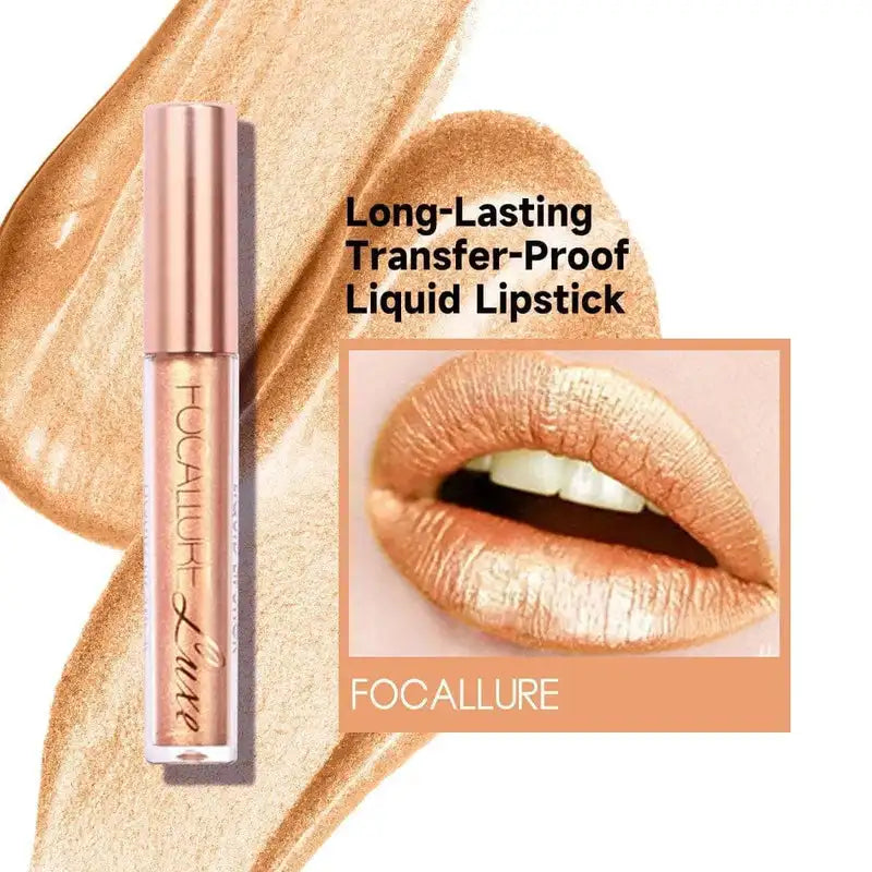 FOCALLURE Makeup Glitter Lip Gloss Waterproof Long-lasting Moisturize Luminous Liquid Lipstick Lips Makeup Women Cosmetics