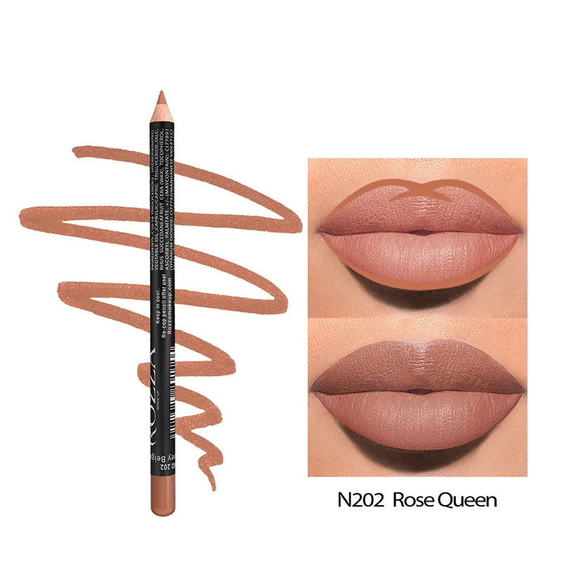 Nude Matte Lipstick Pencil multifunctional14 Color Long-lasting Waterproof Lip Pencil High Pigmented Lip Liner Lip Makeup Tool