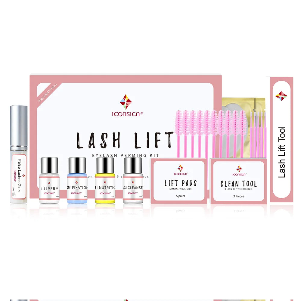 ICONSIGN Upgrade Version Lash Lift Kit Lifting Eyelashes Lasting 6-8 Weeks Lash Perm Eyelash Enhancer Makeup Tools