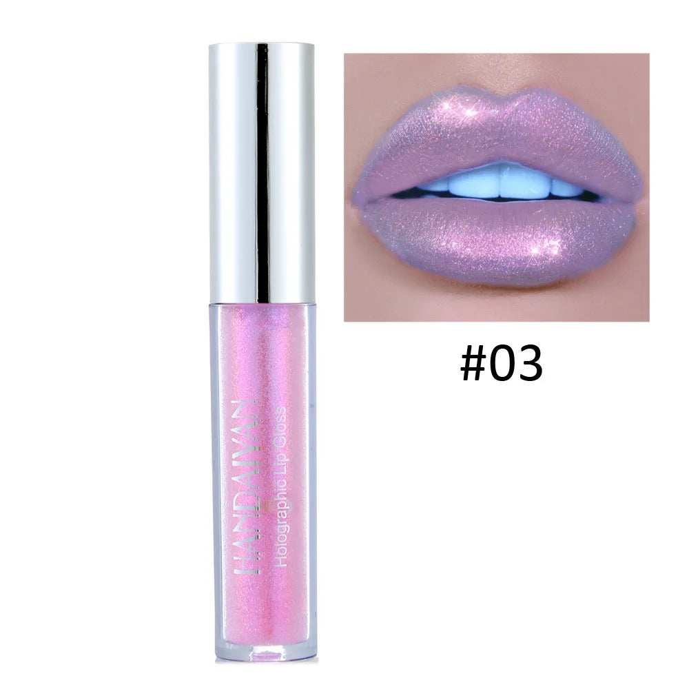 Handaiyan Lip Gloss Longlasting Glitter Lip Glaze Lipstick Liquid Waterproof Moisturize Luminous Shimmer Shiny Lipgloss Makeup